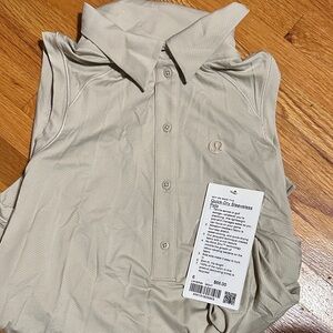 lululemon athletica Light Tan Sleeveless Button Down Shirt